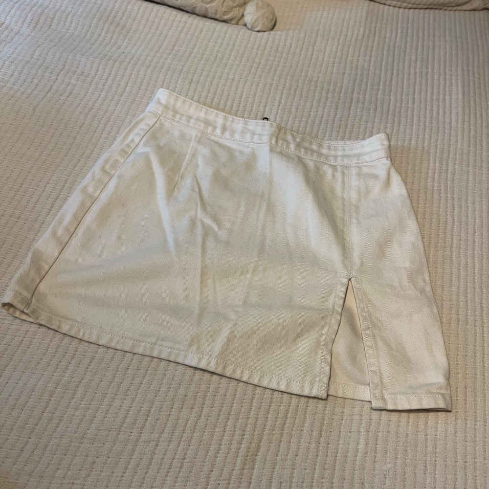 Princess Polly White Denim Mini Skirt